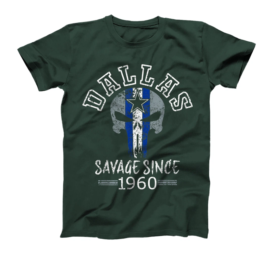 Dallas Texas Vintage Skull 1960 Varsity Football Fan T-Shirt