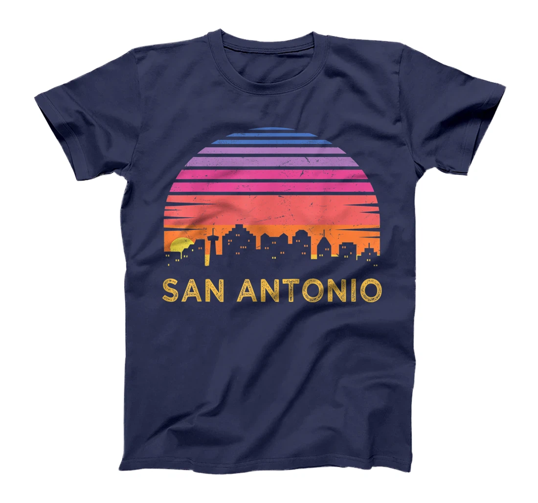 Retro Sunset San Antonio Texas Vintage Skyline Souvenir T-Shirt