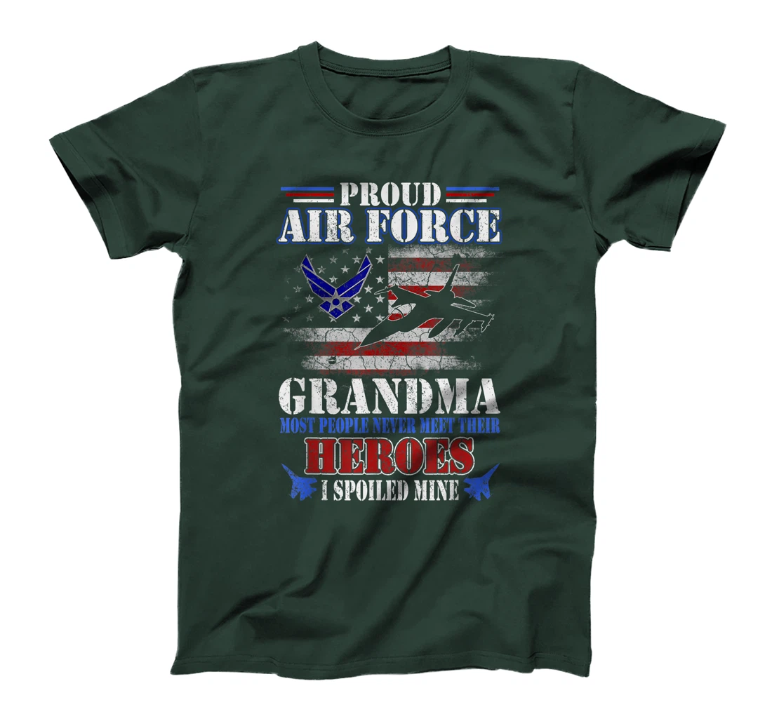 Proud Air Force Grandma U.S Flag Veteran 4th Of July Gift T-Shirt