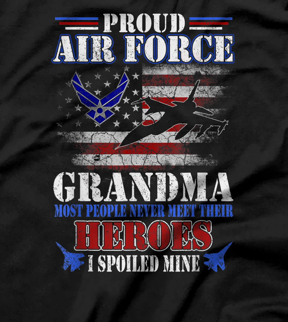 Proud Air Force Grandma U.S Flag Veteran 4th Of July Gift T-Shirt