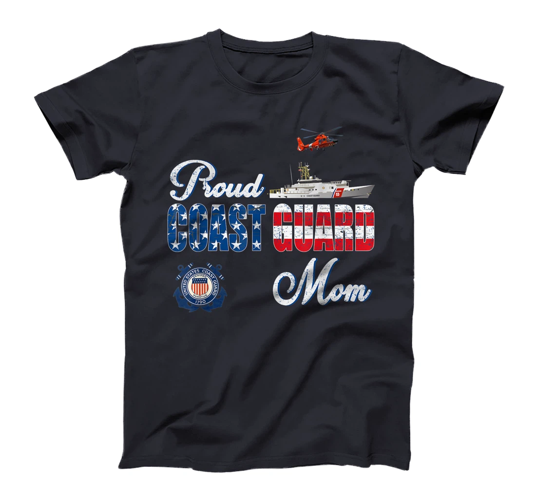 Proud Coast Guard Mom Shirt U.S Coast Guard Veteran Military T-Shirt