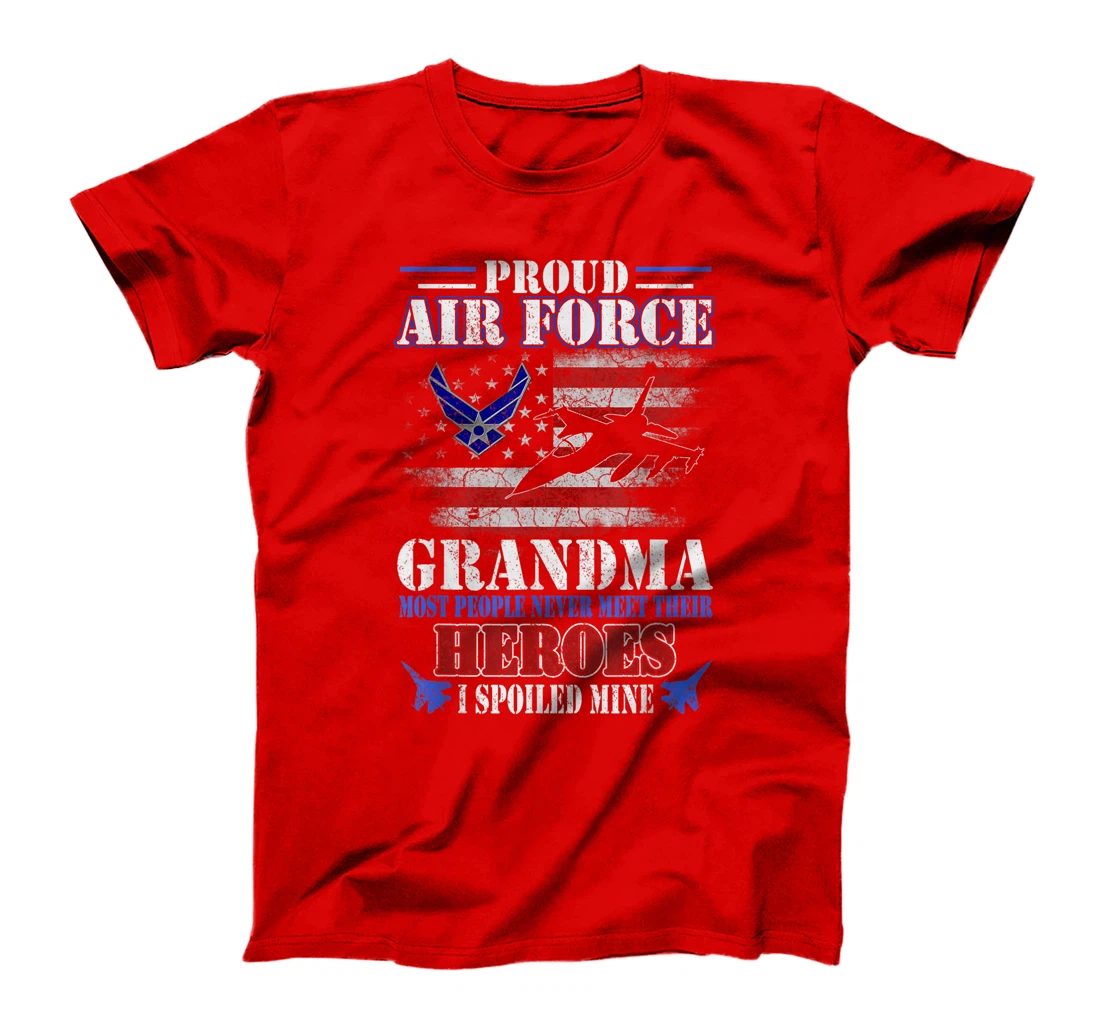 Proud Air Force Grandma U.S Flag Veteran 4th Of July Gift T-Shirt
