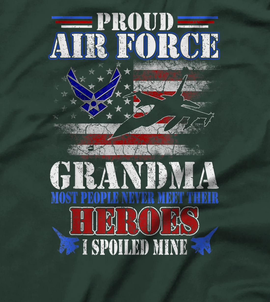 Proud Air Force Grandma U.S Flag Veteran 4th Of July Gift T-Shirt