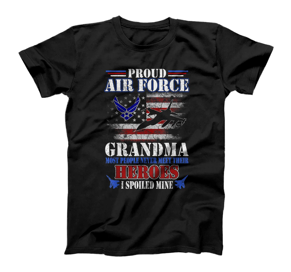 Proud Air Force Grandma U.S Flag Veteran 4th Of July Gift T-Shirt
