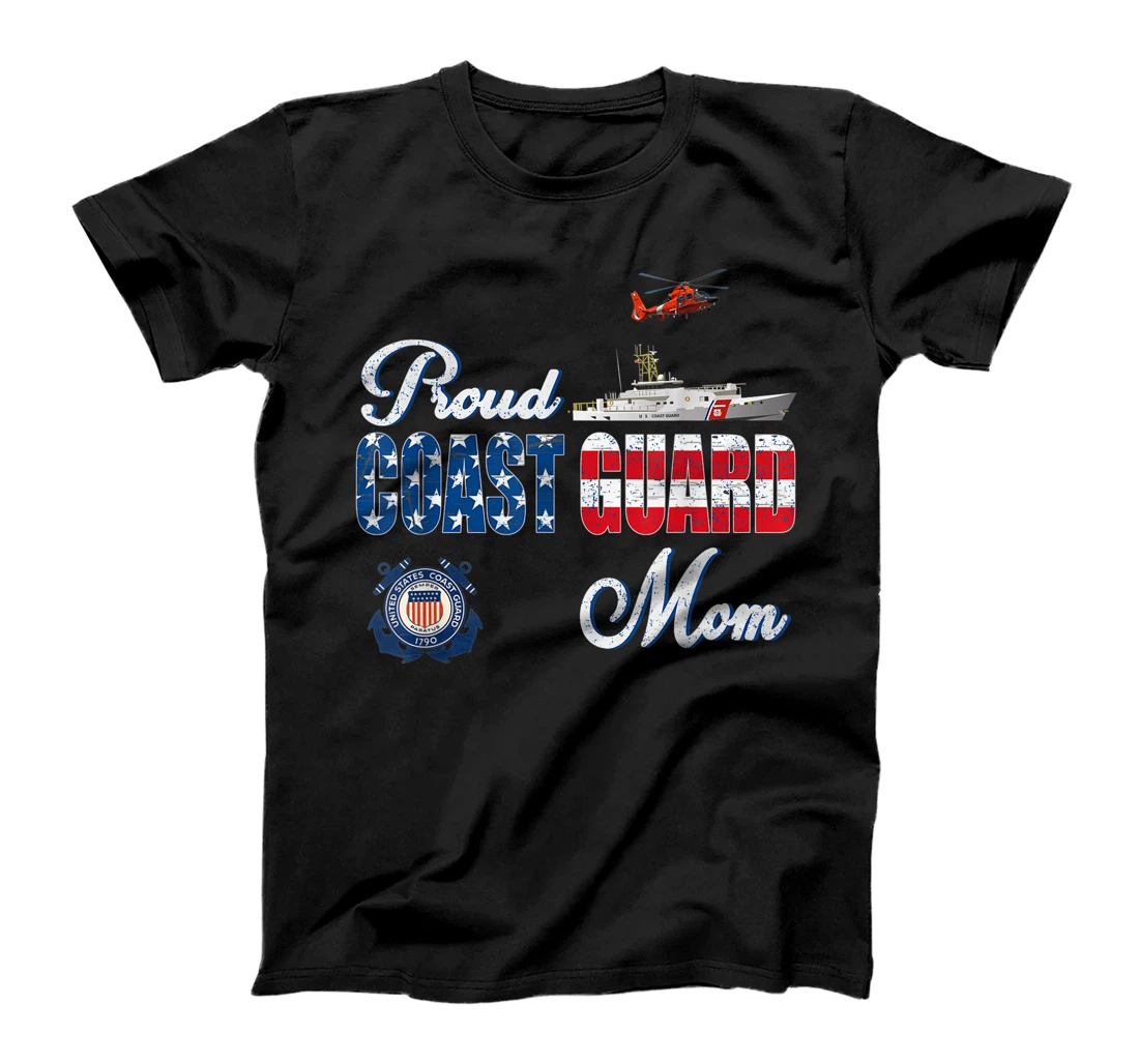 Proud Coast Guard Mom Shirt U.S Coast Guard Veteran Military T-Shirt