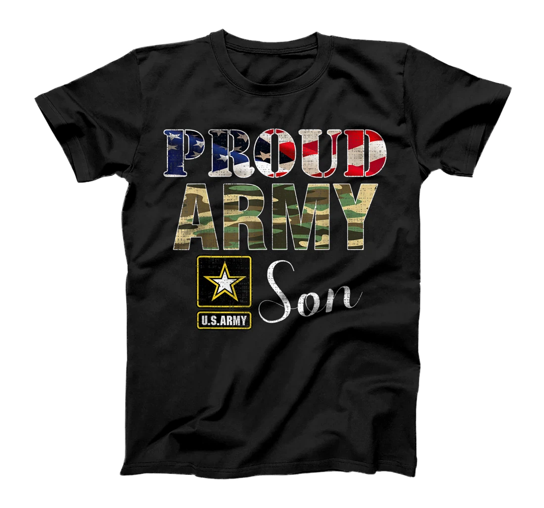 Proud Army Son With American Flag Gift For Veteran Day T-Shirt
