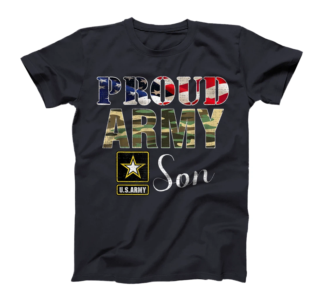 Proud Army Son With American Flag Gift For Veteran Day T-Shirt