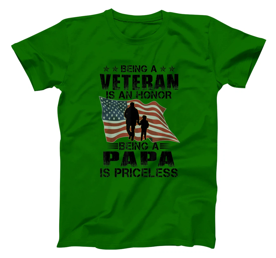 Being Papa Is A Veteran Being Papa Is Priceless T-Shirt