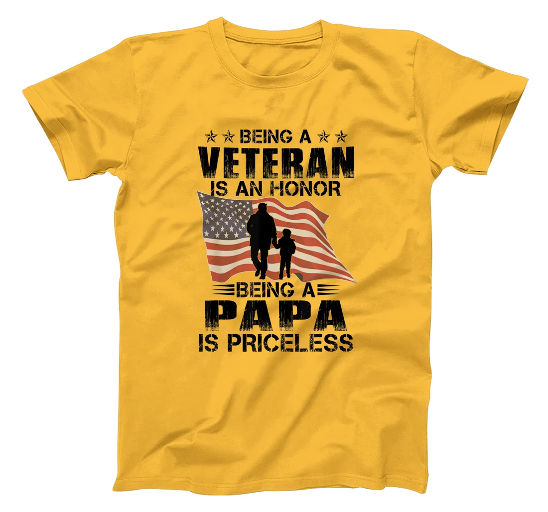 Being Papa Is A Veteran Being Papa Is Priceless T-Shirt