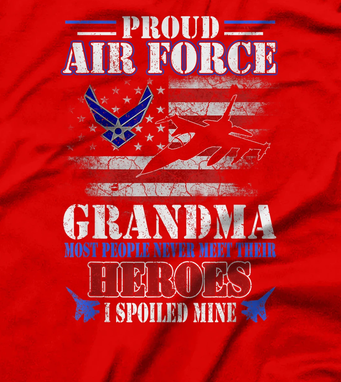 Proud Air Force Grandma U.S Flag Veteran 4th Of July Gift T-Shirt