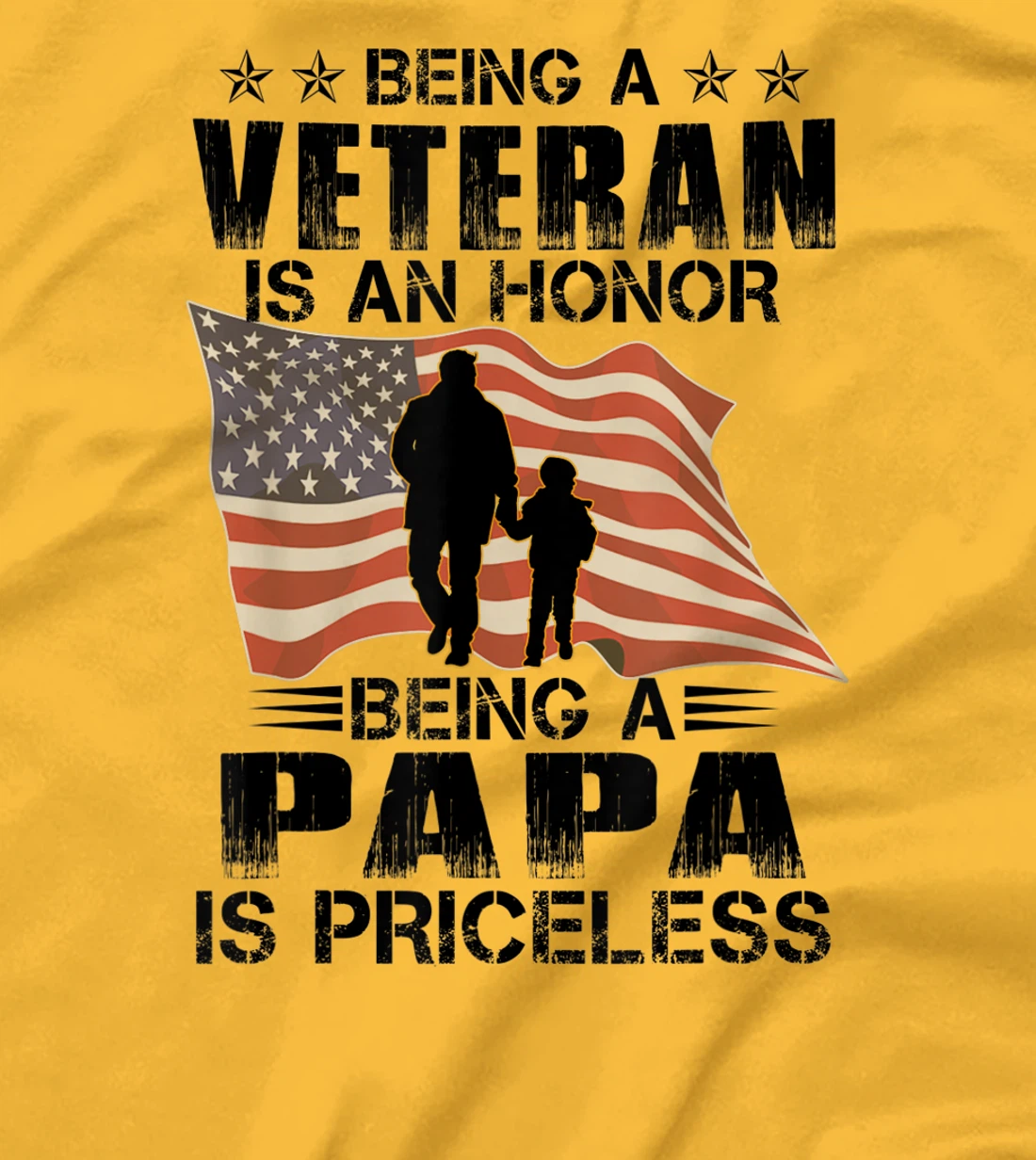 Being Papa Is A Veteran Being Papa Is Priceless T-Shirt