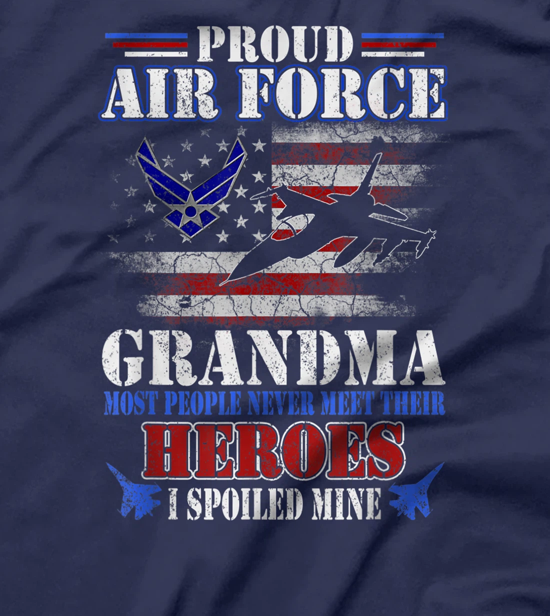 Proud Air Force Grandma U.S Flag Veteran 4th Of July Gift T-Shirt