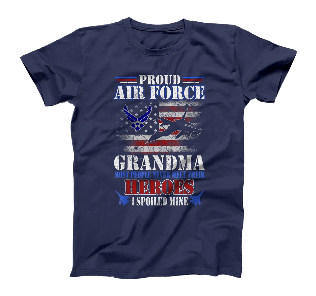 Proud Air Force Grandma U.S Flag Veteran 4th Of July Gift T-Shirt