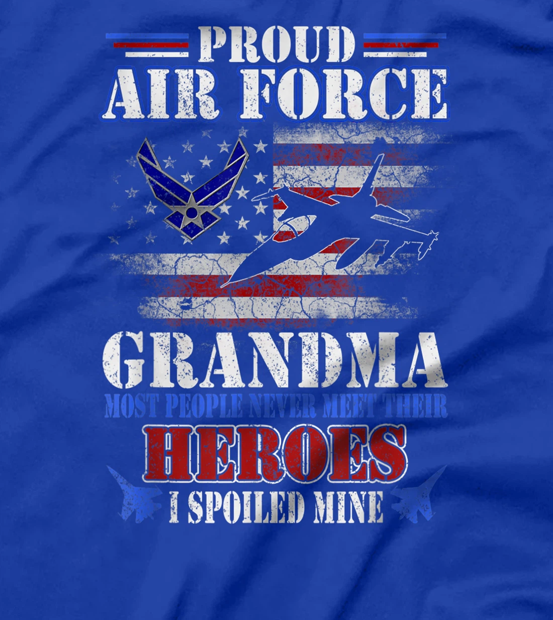 Proud Air Force Grandma U.S Flag Veteran 4th Of July Gift T-Shirt