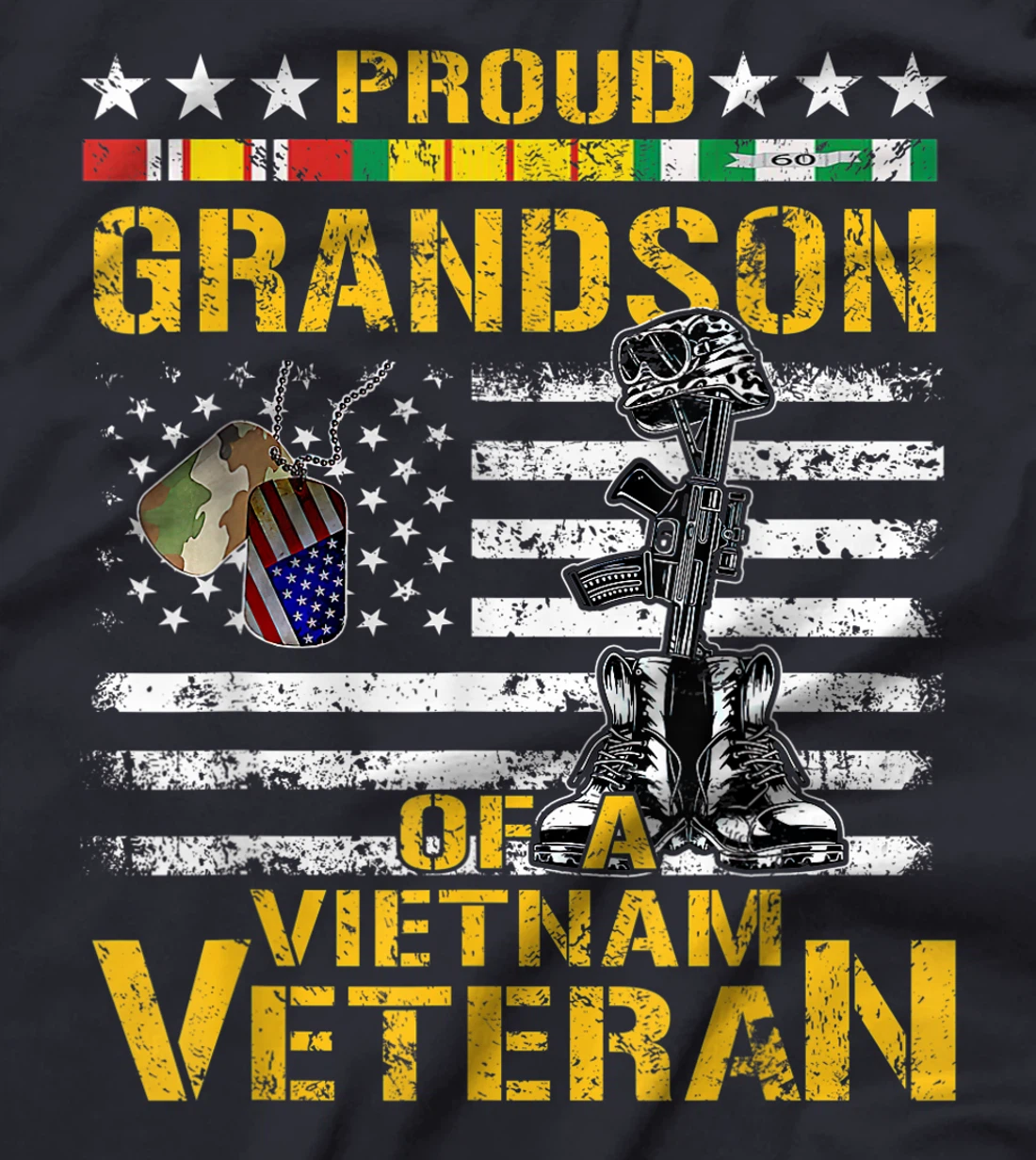 Proud Grandson Of A Vietnam Veteran Shirt | Vietnam War Vet T-Shirt