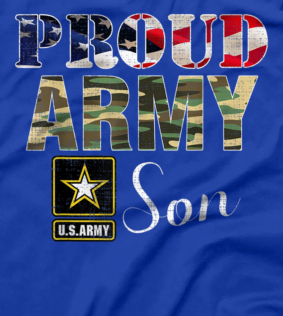 Proud Army Son With American Flag Gift For Veteran Day T-Shirt
