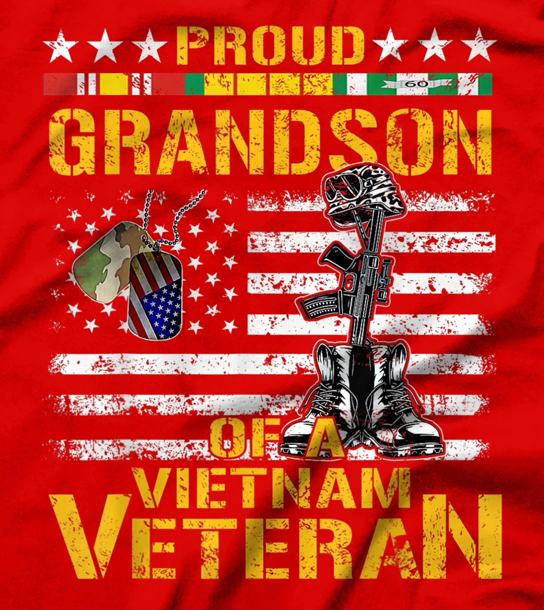 Proud Grandson Of A Vietnam Veteran Shirt | Vietnam War Vet T-Shirt
