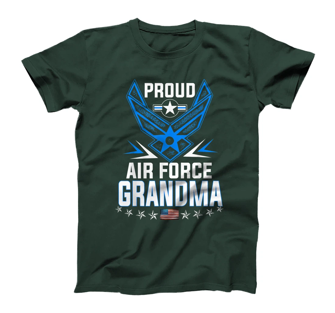 Women Proud Air Force Grandma Military Veteran Tee - USAF T-Shirt
