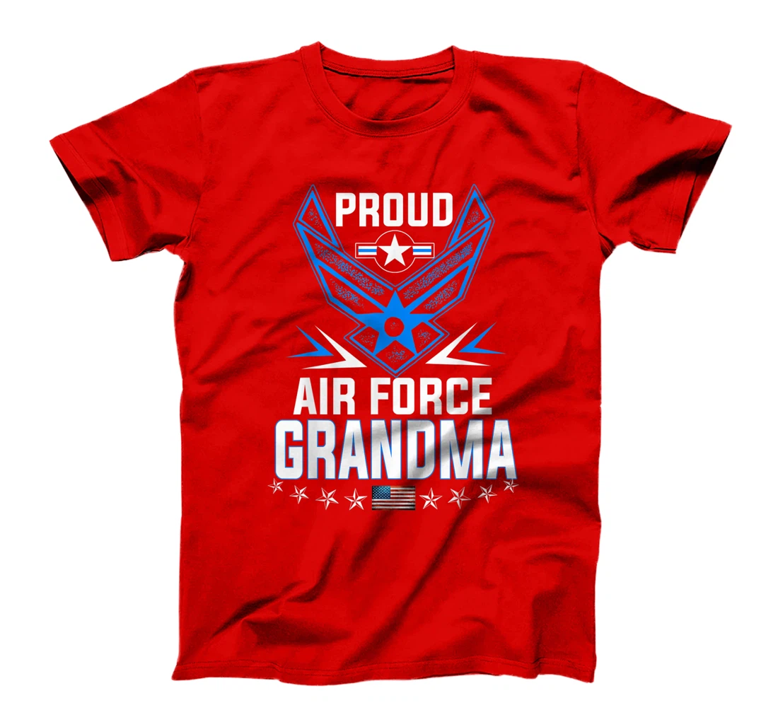 Women Proud Air Force Grandma Military Veteran Tee - USAF T-Shirt