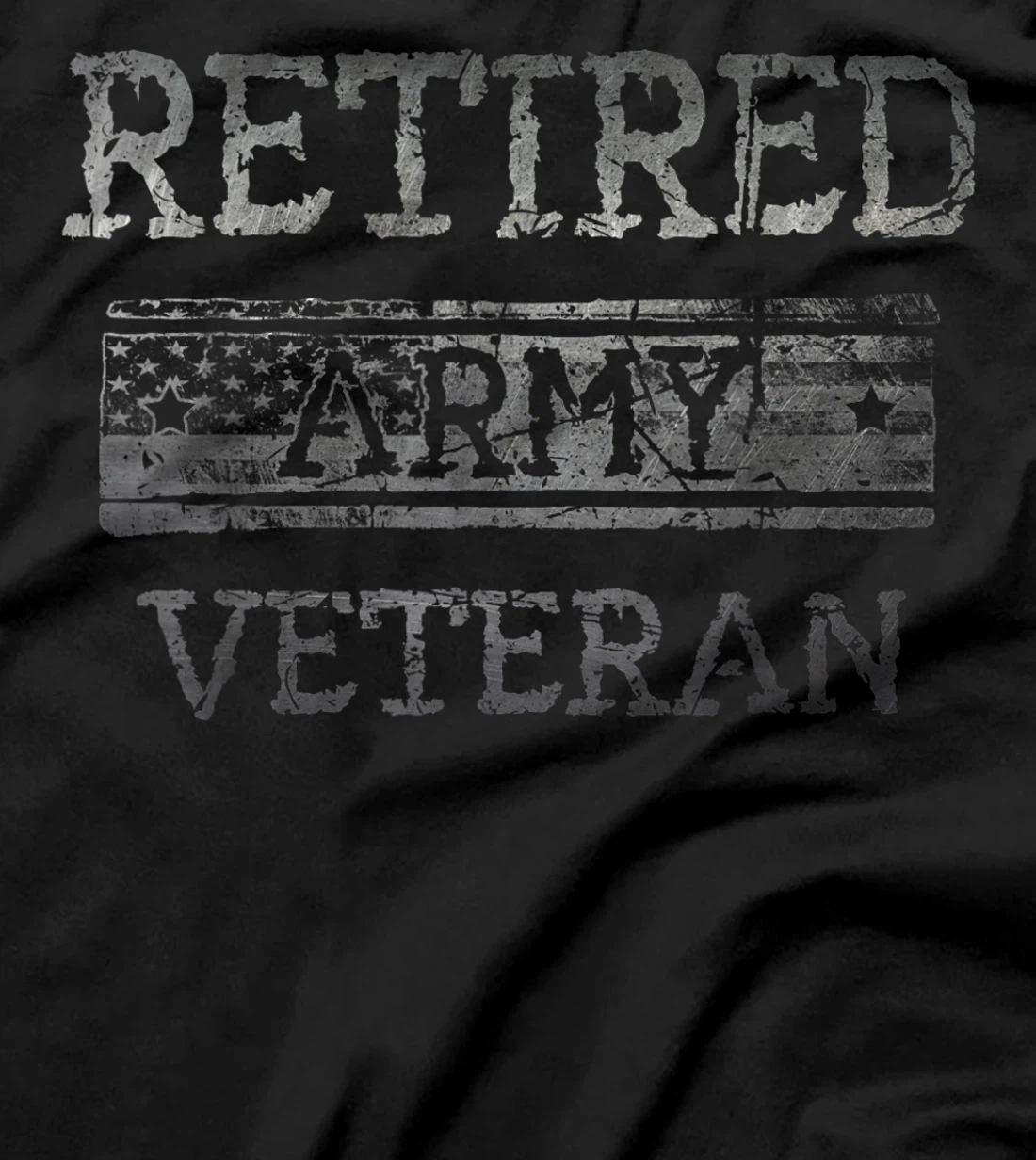 Retired Army Veteran American Flag Military Retirement T-Shirt