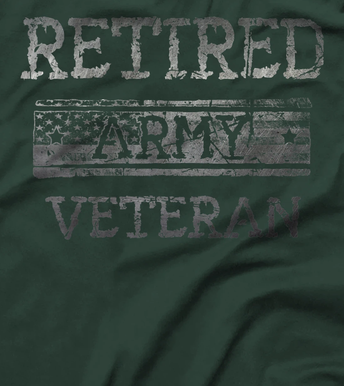 Retired Army Veteran American Flag Military Retirement T-Shirt