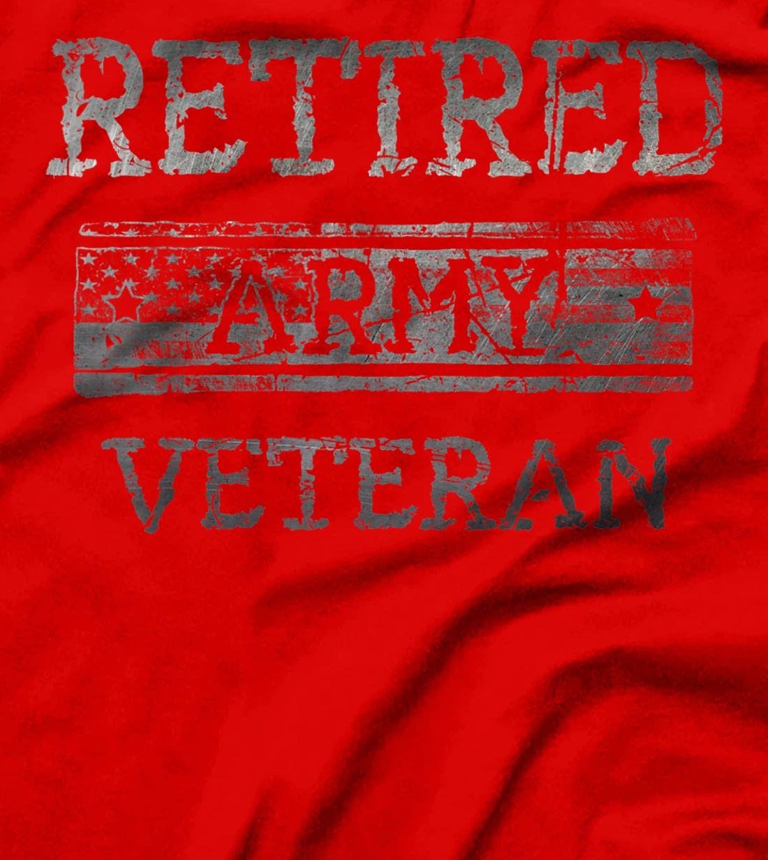 Retired Army Veteran American Flag Military Retirement T-Shirt