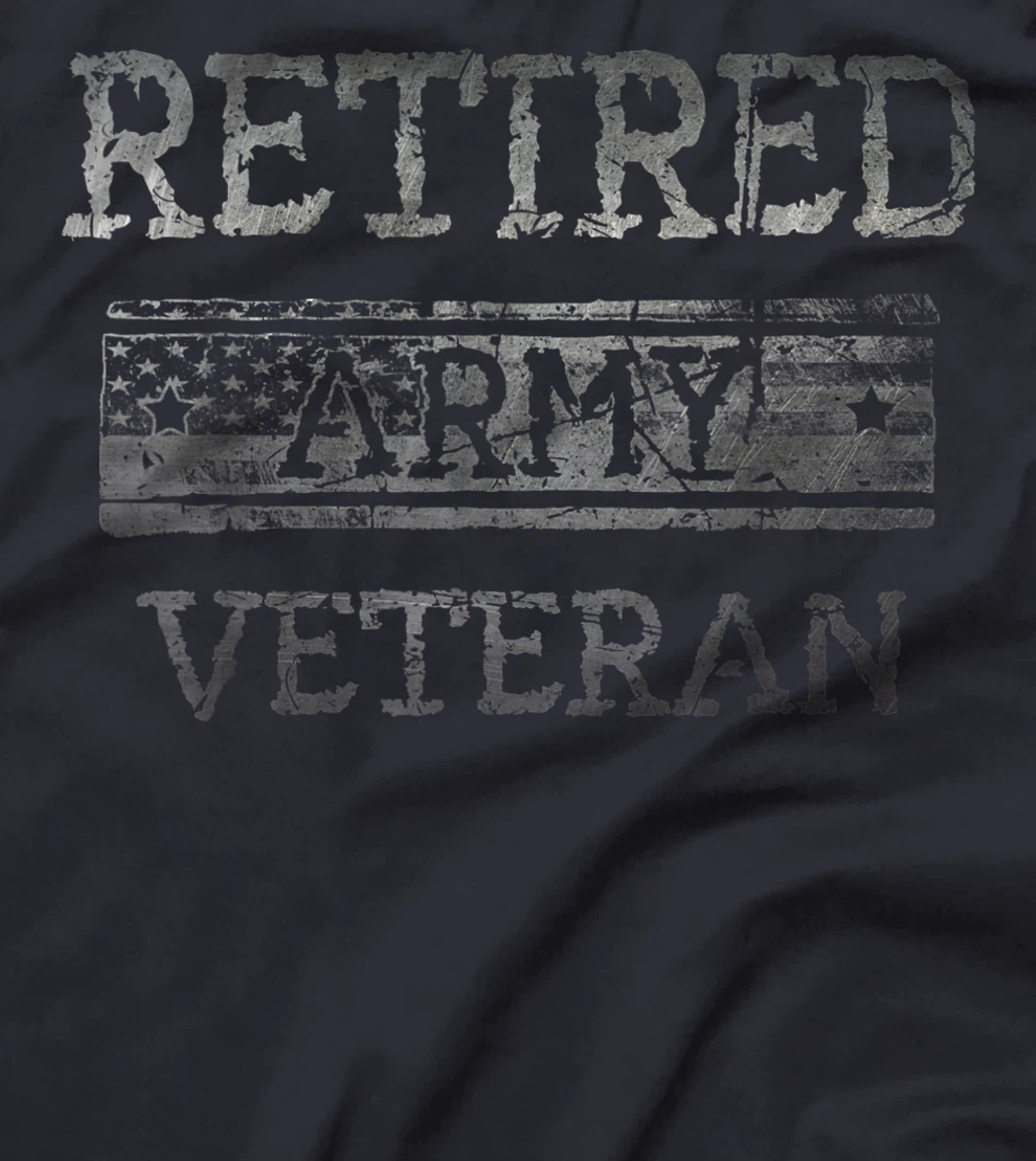 Retired Army Veteran American Flag Military Retirement T-Shirt
