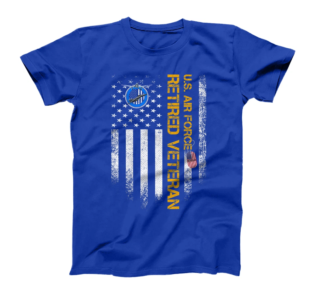 Vintage USA American Flag US Air Force Proud Retired Veteran Premium T-Shirt