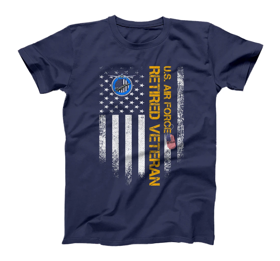 Vintage USA American Flag US Air Force Proud Retired Veteran Premium T-Shirt