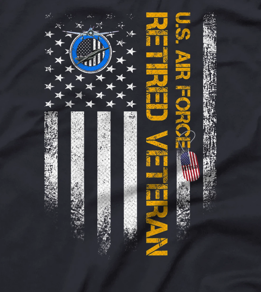 Vintage USA American Flag US Air Force Proud Retired Veteran Premium T-Shirt