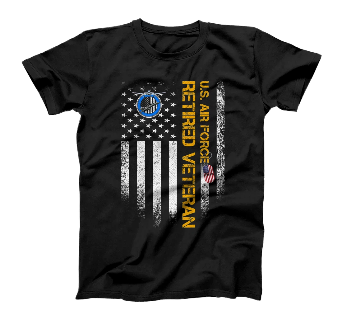 Vintage USA American Flag US Air Force Proud Retired Veteran Premium T-Shirt