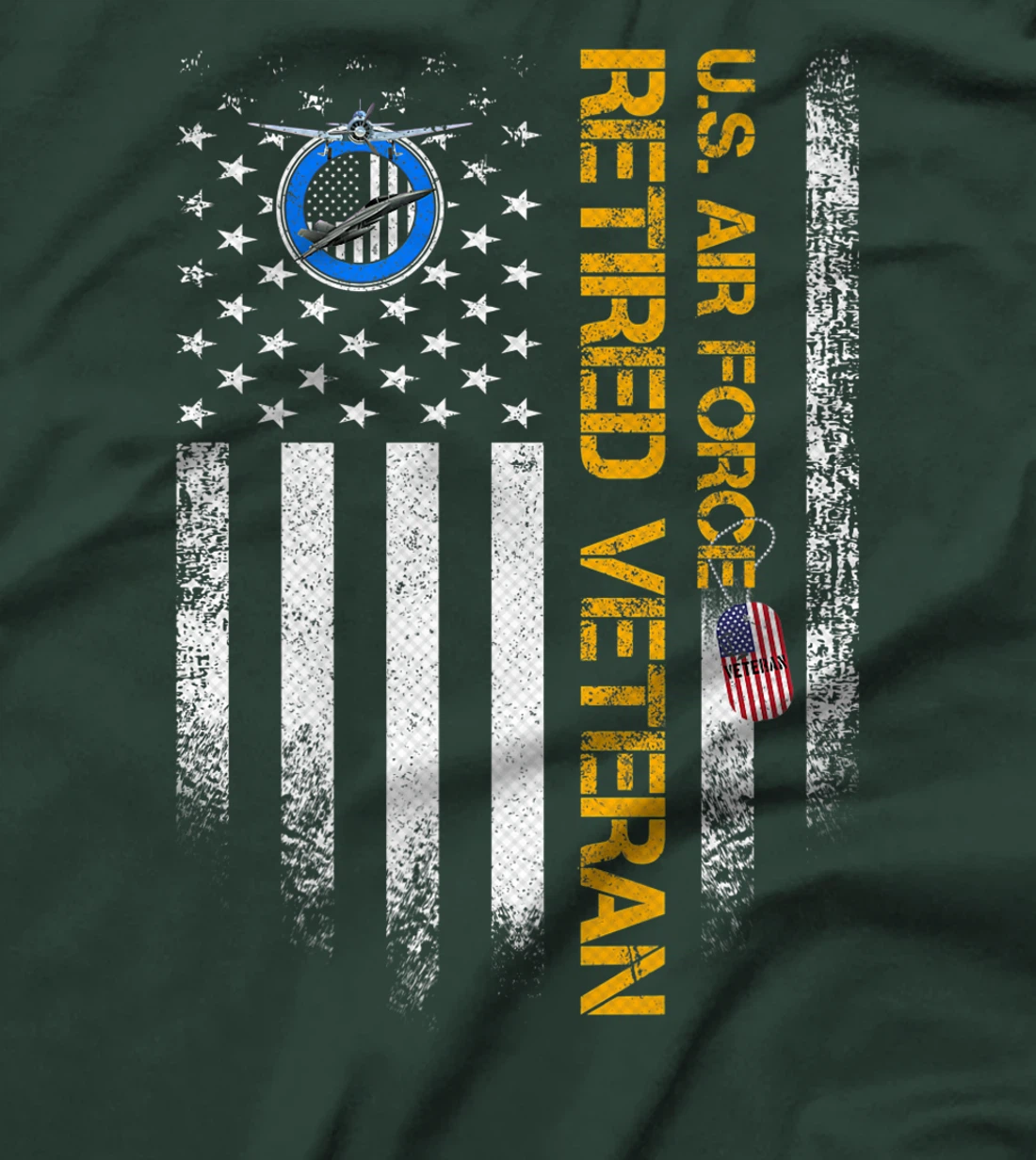 Vintage USA American Flag US Air Force Proud Retired Veteran Premium T-Shirt