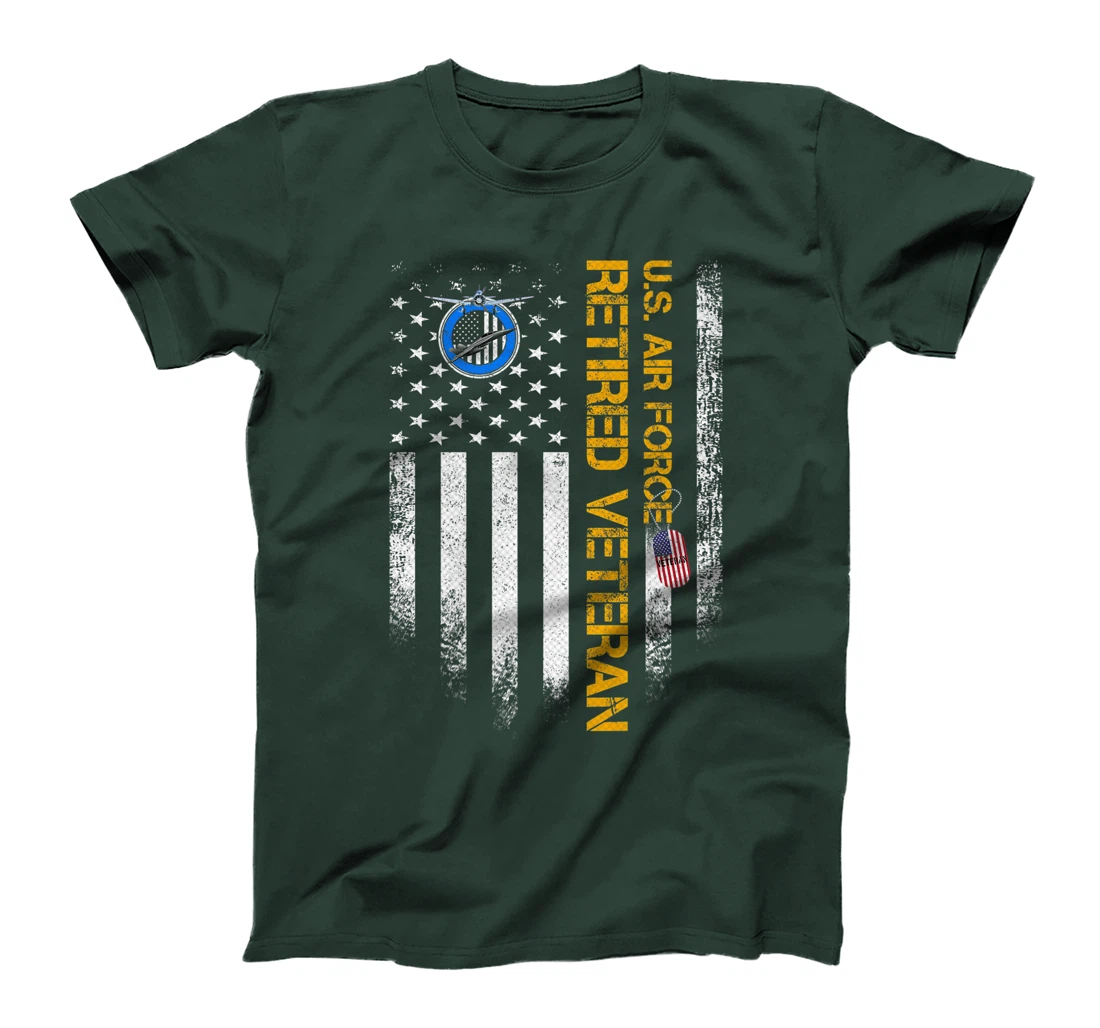 Vintage USA American Flag US Air Force Proud Retired Veteran Premium T-Shirt