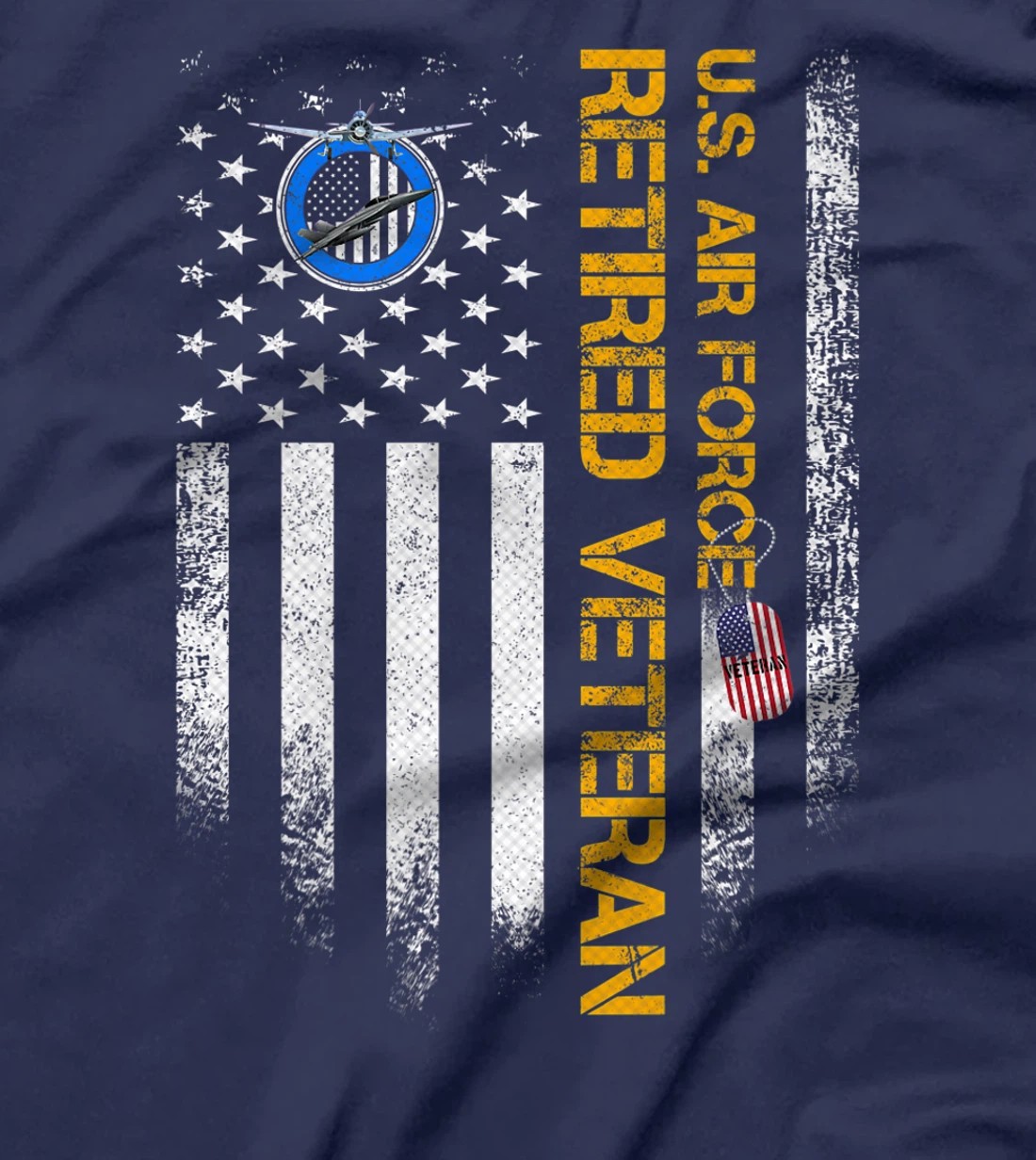 Vintage USA American Flag US Air Force Proud Retired Veteran Premium T-Shirt