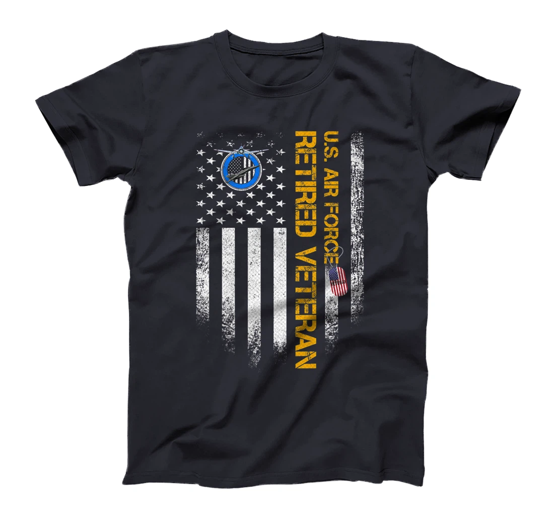 Vintage USA American Flag US Air Force Proud Retired Veteran Premium T-Shirt