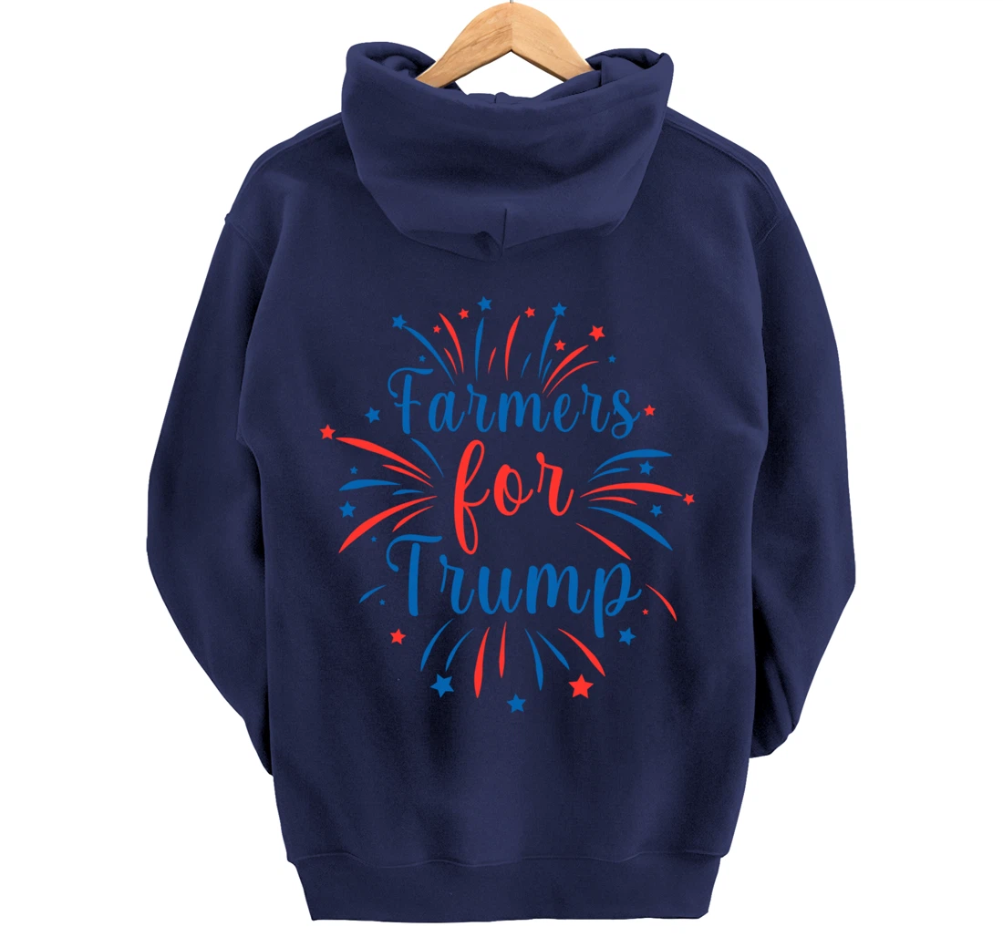 Pride Republican USA Patriot Farmers for Trump Election Pullover Hoodie
