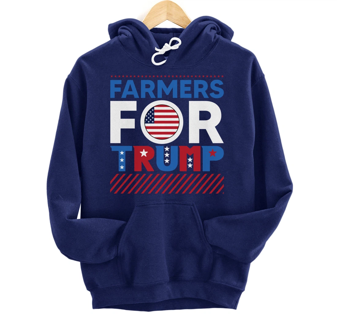 Pride USA Flag Reelection Donald Trump Farming & Farmer Pullover Hoodie