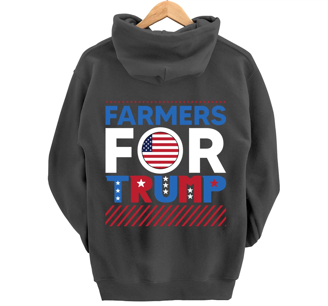 Pride USA Flag Reelection Donald Trump Farming & Farmer Pullover Hoodie