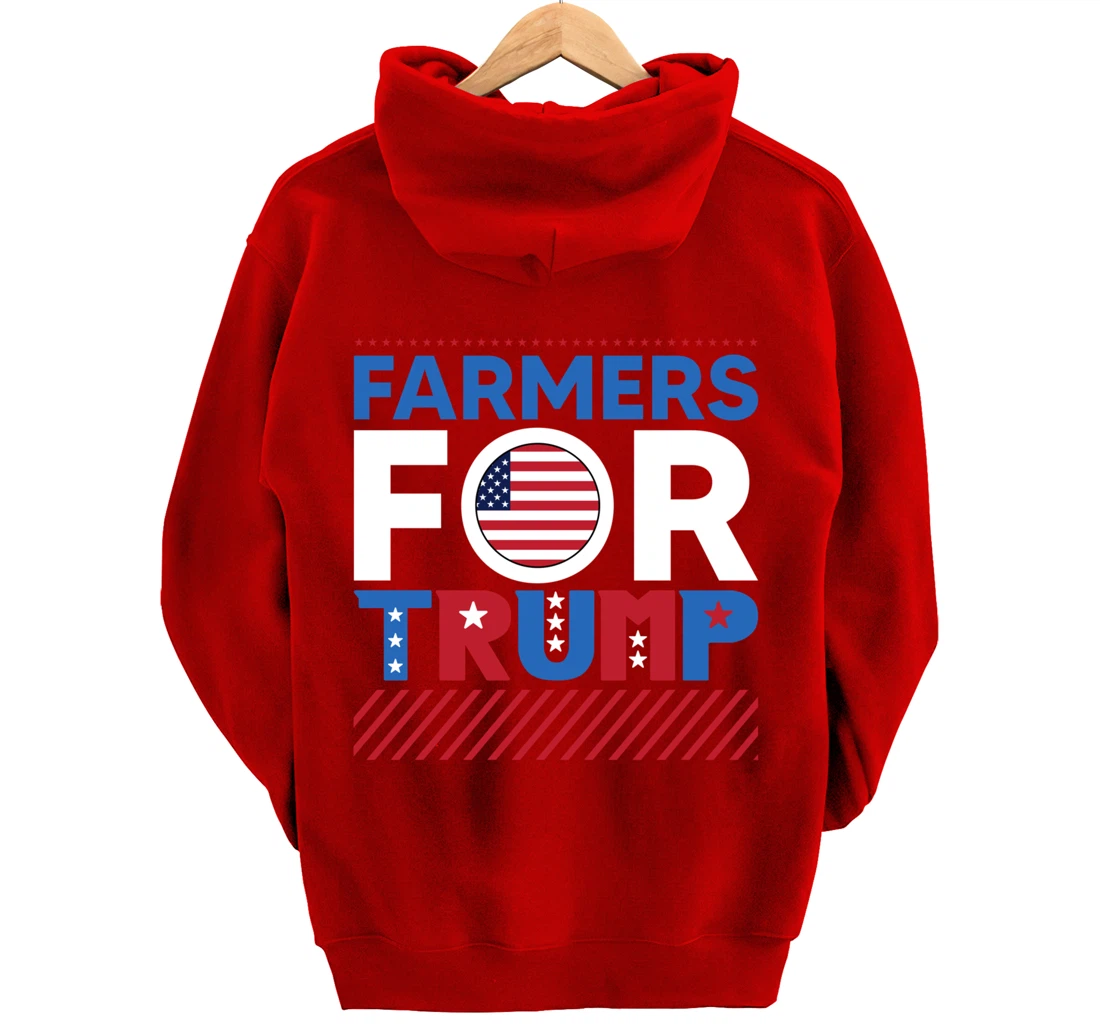 Pride USA Flag Reelection Donald Trump Farming & Farmer Pullover Hoodie