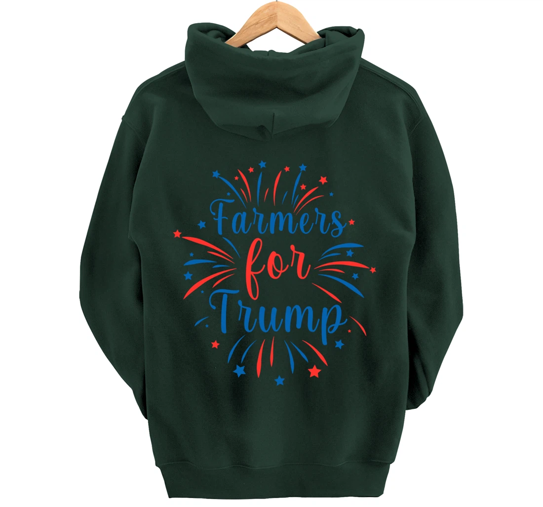 Pride Republican USA Patriot Farmers for Trump Election Pullover Hoodie