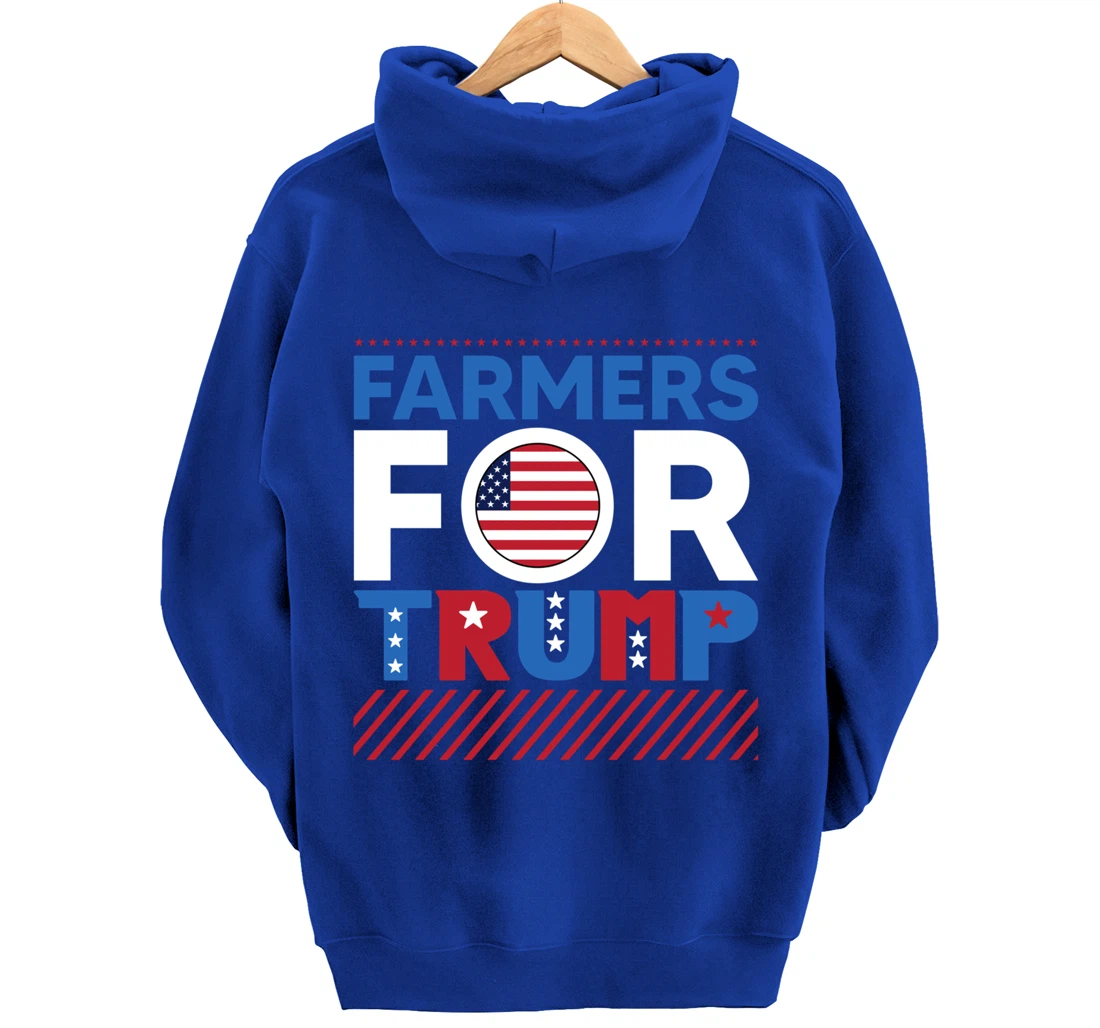 Pride USA Flag Reelection Donald Trump Farming & Farmer Pullover Hoodie