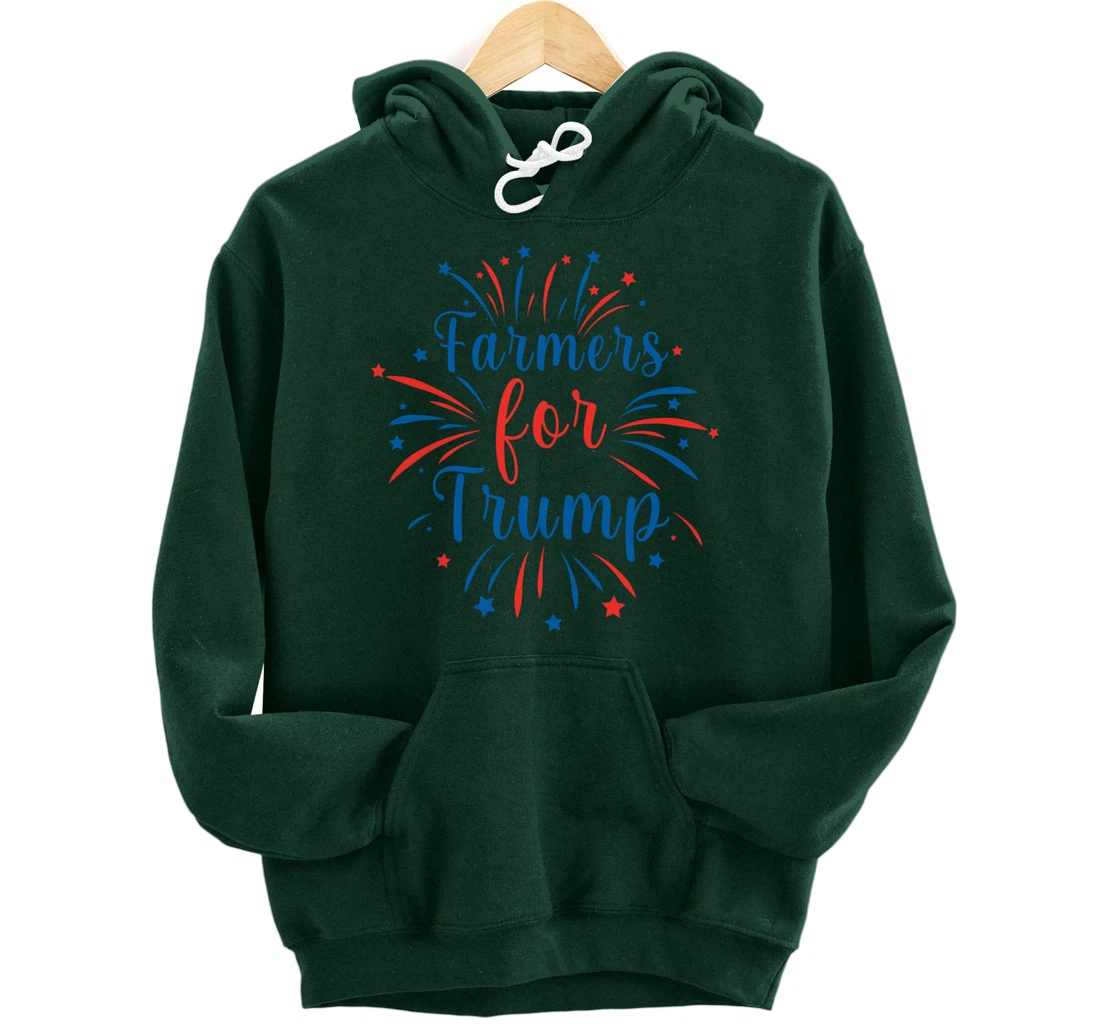 Pride Republican USA Patriot Farmers for Trump Election Pullover Hoodie