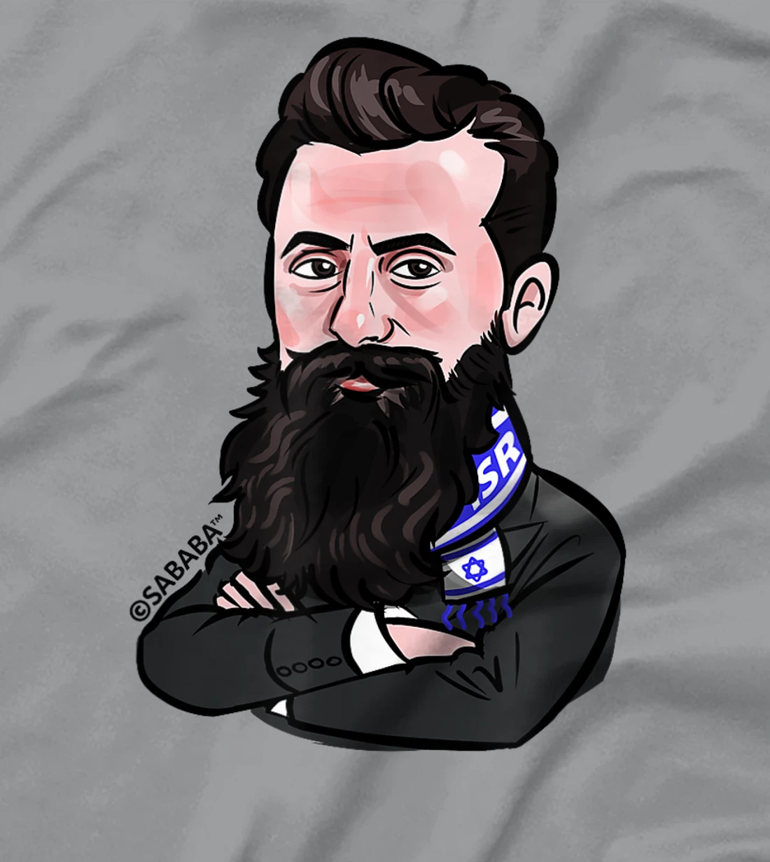 Theodor Herzl Israel Flag Funny Graphic Zionist Jewish Gift T-Shirt