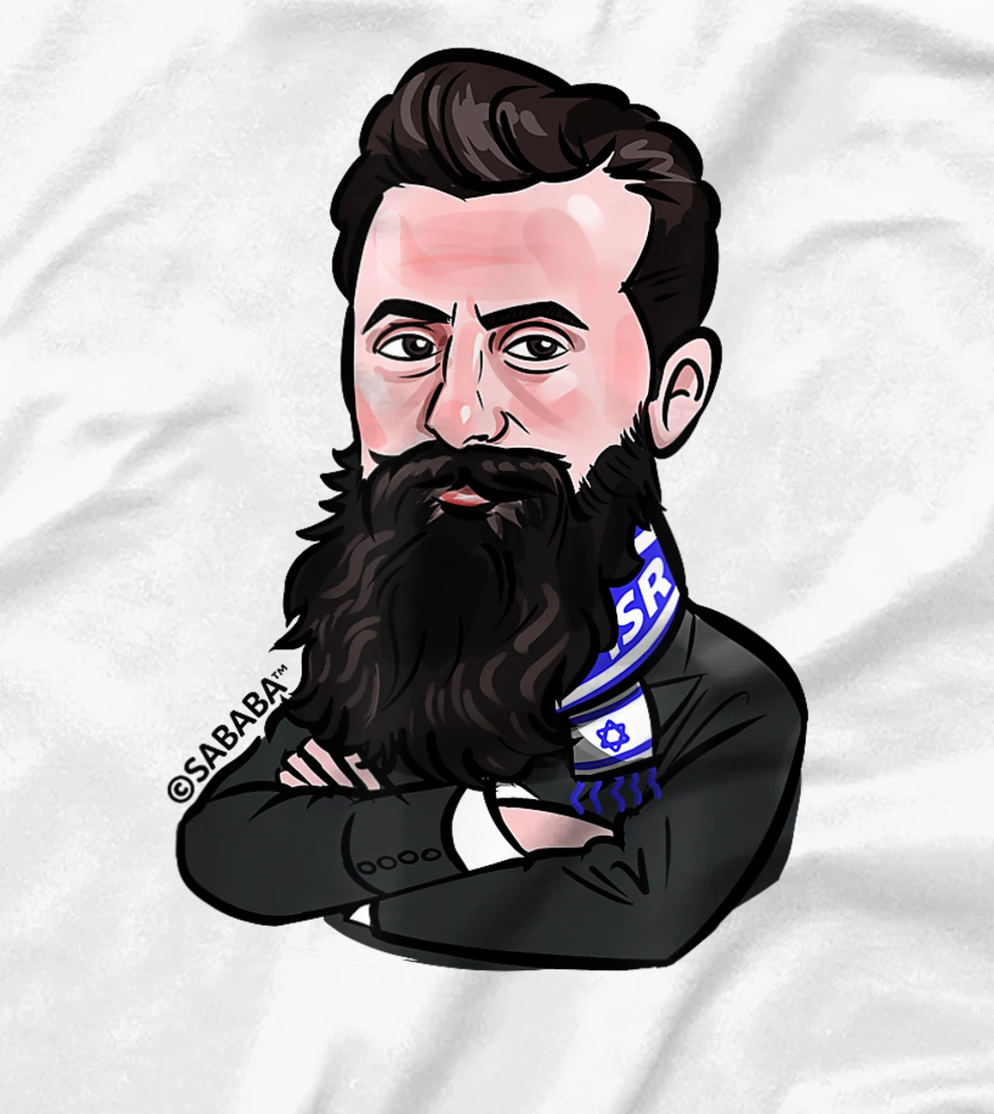 Theodor Herzl Israel Flag Funny Graphic Zionist Jewish Gift T-Shirt