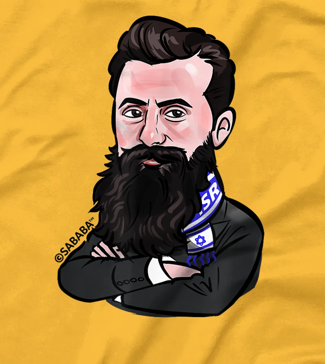Theodor Herzl Israel Flag Funny Graphic Zionist Jewish Gift T-Shirt