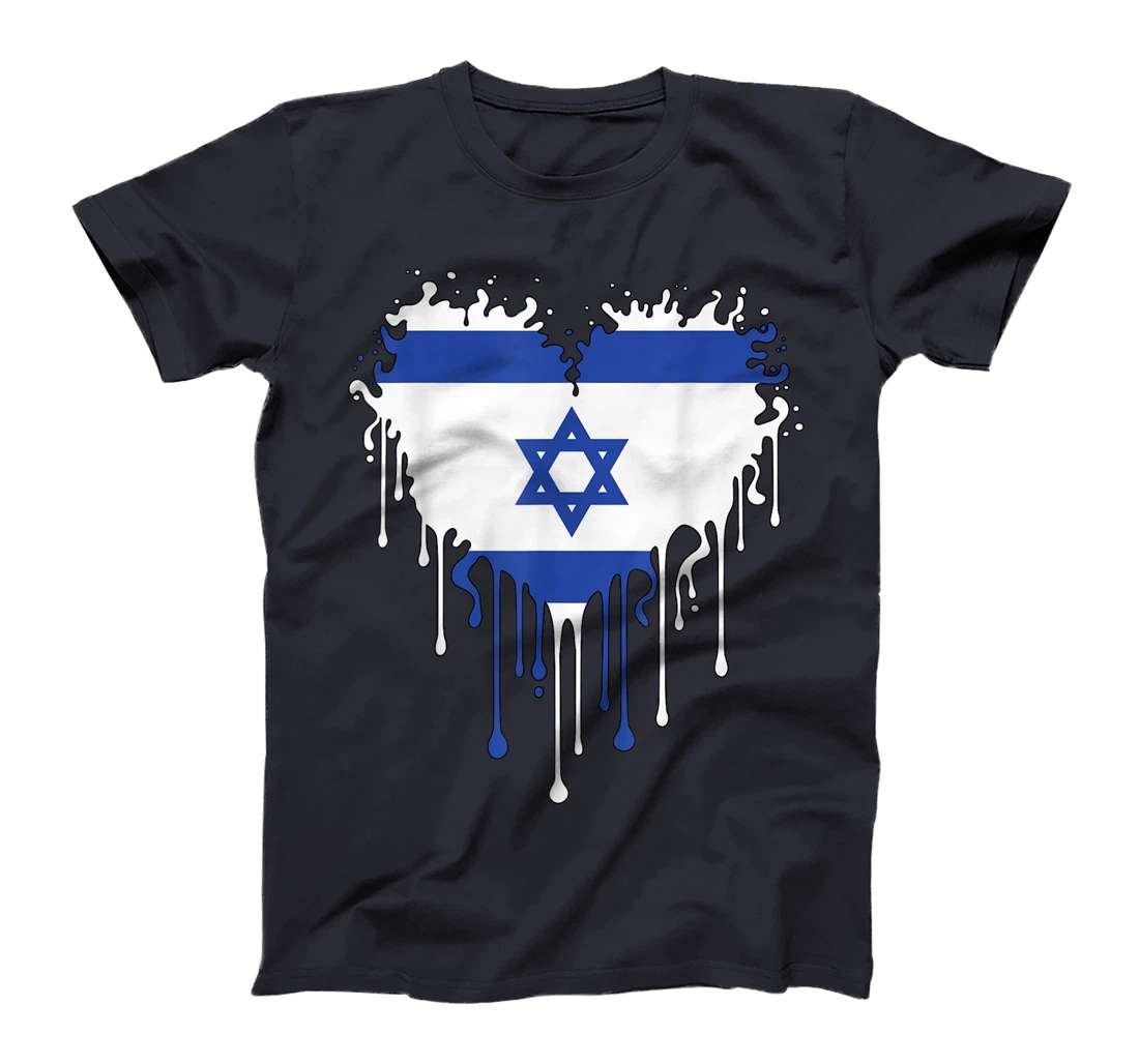 Heart Of Israel Flag I Stand With Israel Heritage Israeli T-Shirt
