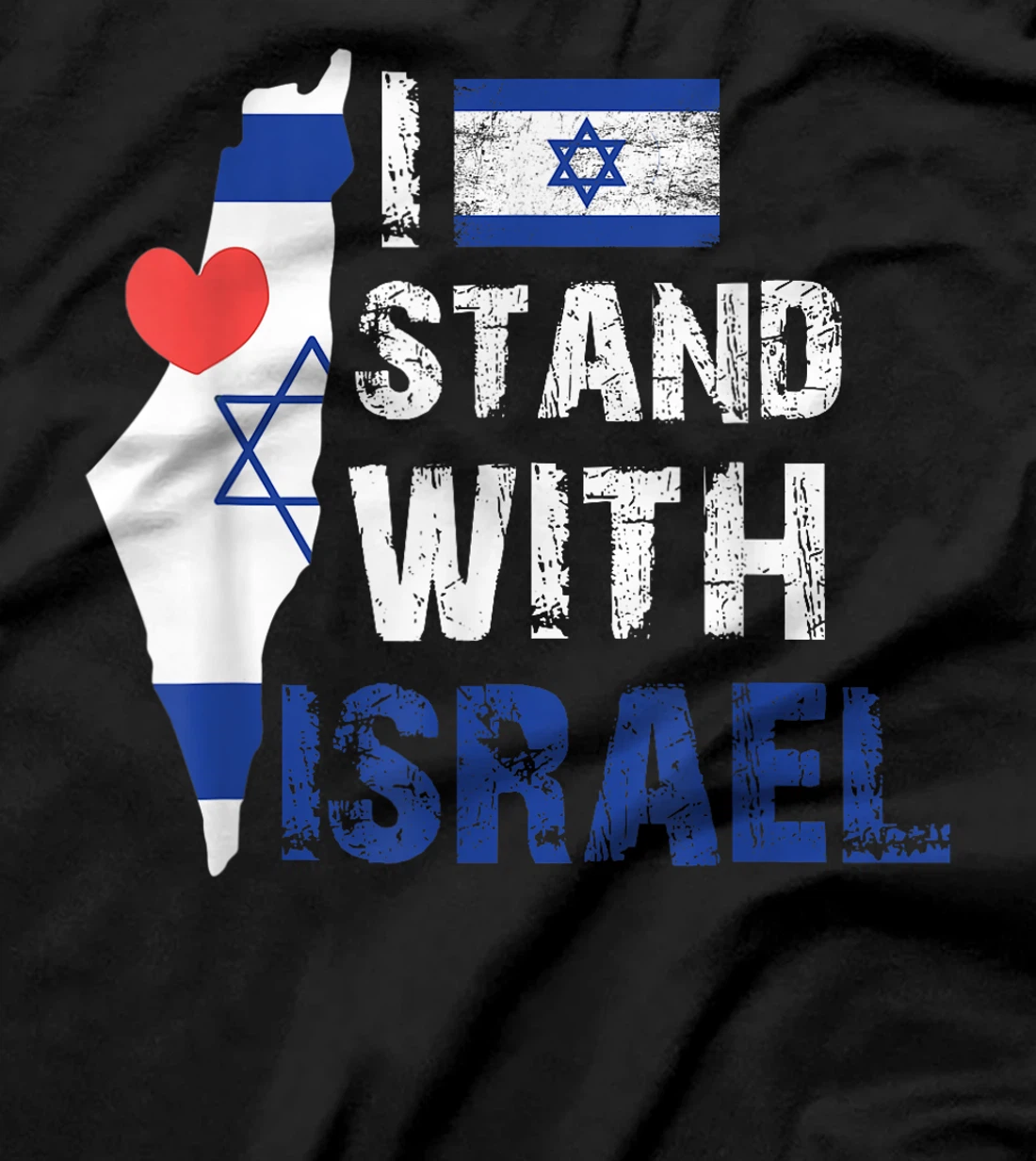 I Stand With Israel Patriotic T shirt USA and Israel Flag T-Shirt