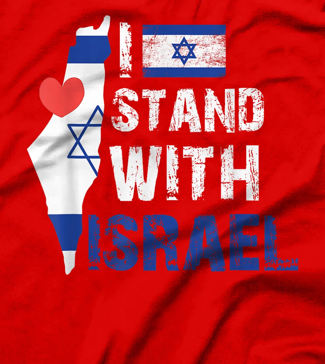 I Stand With Israel Patriotic T shirt USA and Israel Flag T-Shirt