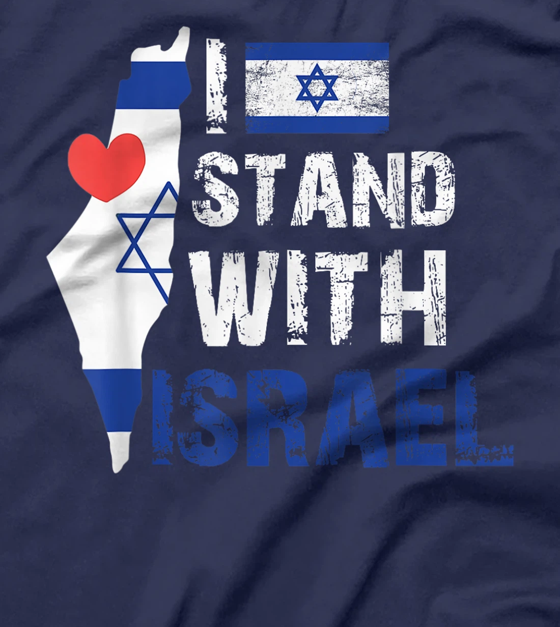 I Stand With Israel Patriotic T shirt USA and Israel Flag T-Shirt