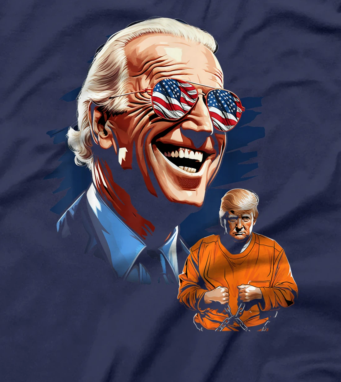 President Biden Laughing / Trump to Jail Tee Anti-Trump T-Shirt